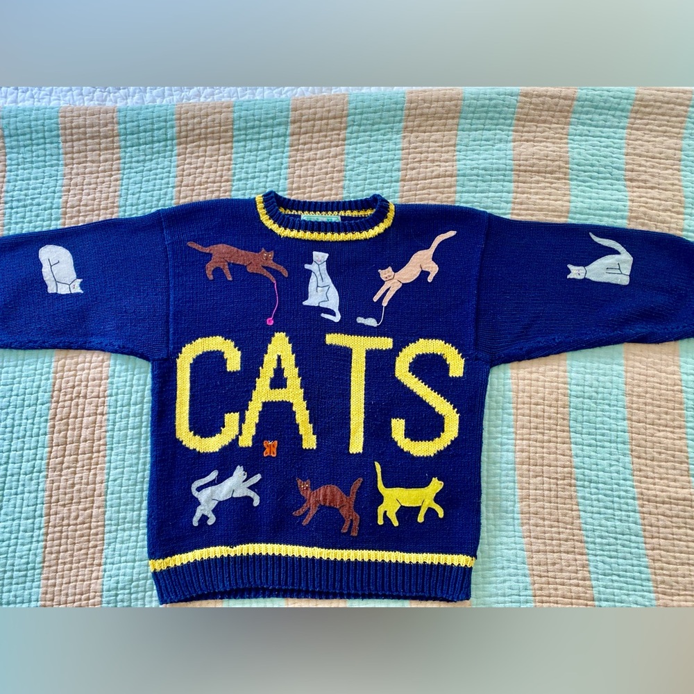 vintage rare cat knit sweater